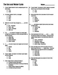 The Sun And Water Cycle Water Cycle True Or False Questions Sun And Water