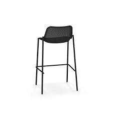 The walnut china fir seat and back ensures comfortable sitting. Garden Barstool Outside In Steel Collection Round
