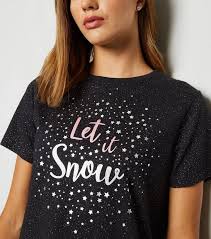 Check out our birthday shirts selection and select your favorites! Black Let It Snow Glitter Slogan Christmas T Shirt New Look
