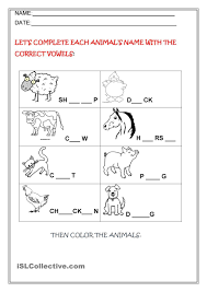 Animals Name English Worksheets For Kids Addition Kindergarten Phonics Worksheets