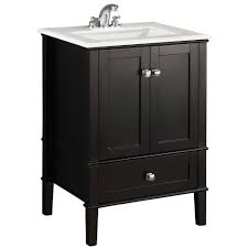 Simpli Home Chelsea 24 In Bath Vanity In Black With Quartz Marble Vanity Top In White With White Basin Nl Rosseau Es 24 2a The Home Depot Black Vanity Bathroom Marble Vanity Tops 24 Inch