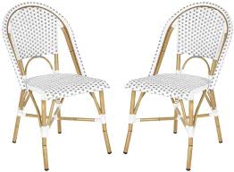 Safavieh Barrow Stacking Chairs Set Of 2 Domino Side Chairs Dining Bistro Chairs Outdoor Dining Chairs