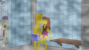 Bart Simpson with twins in Simpsons hentai scene