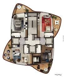 40 Awesome 3d Apartment House Plans Residential Building Plan Architectural Floor Plans House Plans
