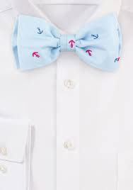Anchor Theme Bow Ties Nautical Anchor Print Bow Tie In Light Blue Cheap Neckties Com