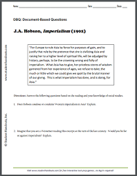 Imperialism By J A Hobson 1902 Dbq Worksheet Is Free To Print Pdf File Dbq High School World History Document Based Questions