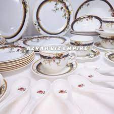 Hidangan pinggan mangkuk dan kering lebih cepat dengan bantuan aksesori ini dan anda tidak perlu mengeringkannya dengan tangan. Hot Sale 46pcs Queens Dinner Set Blue Opal Glassware English Style Set Pinggan Eat Queens Glass Opal Set 6 People Shopee Singapore