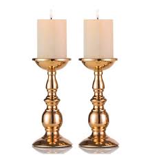 Pair candle holders with other tableware and party supplies to complete the look of your celebration. Nuptio Set Of 2 Gold Candlestick Metal Pillar Candle Holders Flameless Candlestick Holders Stand Centerpieces Buy Online In Armenia At Armenia Desertcart Com Productid 88009127