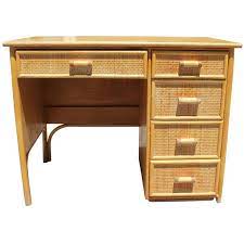 Jules wabbes writing desk by le mobilier universel, belgium 1960. 1980s Bamboo And Rattan Desk With Drawers For Sale At 1stdibs