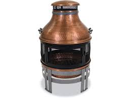 Well, a fire pit allows to burn larger fires because it is open and has no chimney. Outdoor Patio 39 In H Solid Copper Chiminea Fire Pit With Wrought Iron Base 7648833 Fortunoff