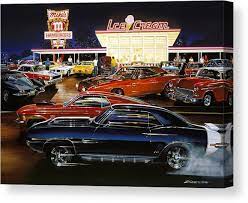 Saturday Night 1970 Canvas Print Canvas Art By Mgl Meiklejohn Graphics Licensing Muscle Cars Vintage Muscle Cars Cruisin