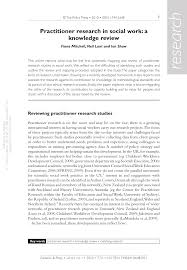 Pdf Practitioner Research In Social Work A Knowledge Review
