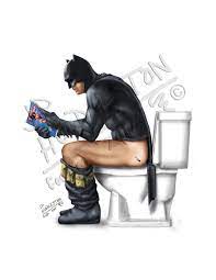 BATMAN * Superhero Bathroom Print JP Huddleston Huddlestuff Poster Art  Toilet | eBay