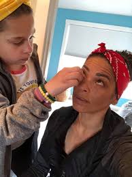 This is how we consumed an hour today. This 9 year old has skills and more  colors in her makeup palette than mom. 🤣 #StayAtHome #BeforeAndAfter WISN  12 NEWS