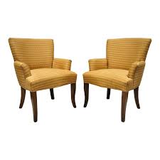 20th Century Contemporary Modern Kellex Seating Orange Upholstered Club Lounge Chairs Chairish