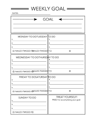Check spelling or type a new query. Weekly Goals Template Printable Pdf Download