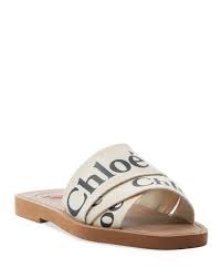 Chloe Woody Flat Logo Ribbon Slide Sandals Slide Sandals Chloe Sandals Sandals