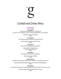 Best 2 ingredient vodka drinks from 6 two ingre nt holiday cocktail recipes. Cocktail And Drinks Menu The G Hotel