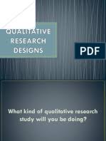 Choosing among the five approaches. Qualitative Research Designs Violence Qualitative Research