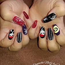 Hand Painted Jack Skellington Christmas Coffin Nails Nightmare Before Christmas Nails Christmas Nail Designs Christmas Nails Acrylic