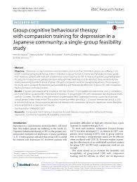 Check spelling or type a new query. Pdf Group Cognitive Behavioural Therapy With Compassion Training For Depression In A Japanese Community A Single Group Feasibility Study