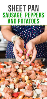 Sheet Pan Sausage Peppers And Potatoes The Lemon Bowl Recipe In 2020 Stuffed Peppers Sheet Pan Dinners Recipes Gluten Free Recipes For Dinner