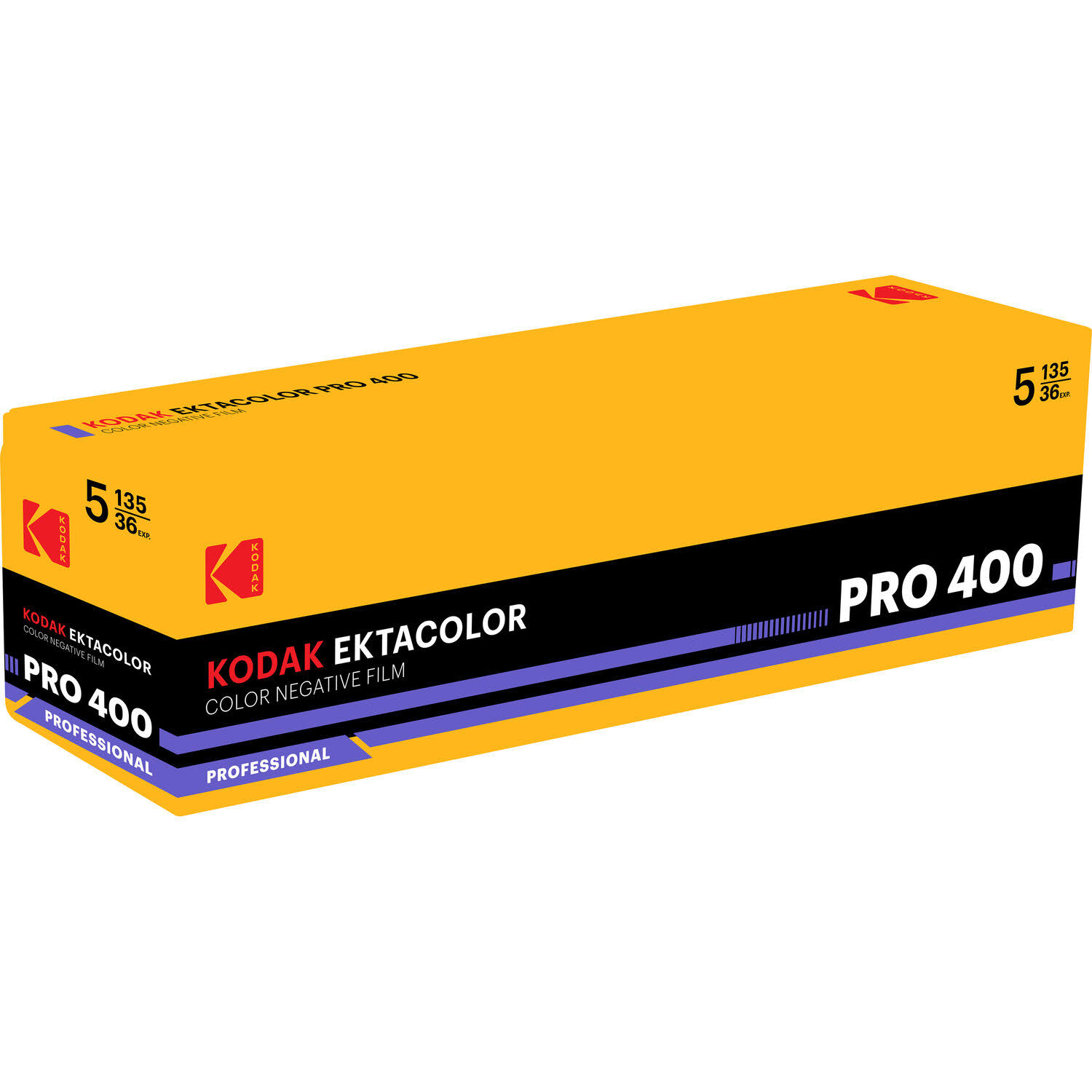 Kodak Ektacolor Pro 400 Color Negative Film (35mm Roll Film, 36 Exposures, 5-Pack)