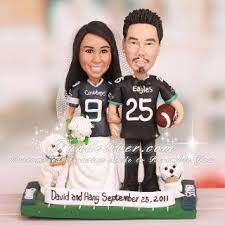 Philadelphia Eagles And Dallas Cowboys Cake Toppers Football Wedding Football Wedding Cake Toppers Cowboy Wedding Cakes