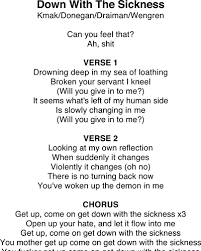 On, get down with the sickness madness has now come over me #officialmusicvideo #disturbed #downwiththesickness #wearewarnerrecords. Down With The Sickness Lyrics Sheet Music By Disturbed Nkoda