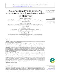 Once a foreclosure proceeding is completed, a foreclosing lender is able to. Https Www Emerald Com Insight Content Doi 10 1108 Ijhma 01 2017 0002 Full Pdf Title Seller Ethnicity And Property Characteristics Foreclosure Sales In Malaysia