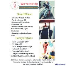 Usia maksimal 35 tahun berkas persyaratan : Info Lowongan Kerja Fashion Designer Terbaru 2021