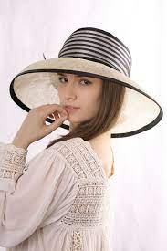 Kentucky Derby Hat Ivory With Black Hat Widebrim Hat Tea Etsy Kentucky Derby Hat Women Hats Fashion Derby Hats
