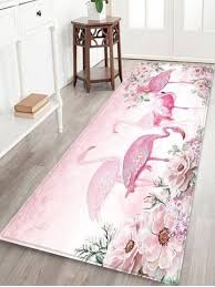 Flamingo And Flowers Pattern Water Absorption Area Rug Tapete Rustico Carpete Tapetes