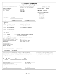 CANDIDATE'S REPORT