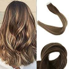 Full Shine Tape In Human Hair Extensions 50g Balayage Hair Adhesive Color 4 24 4 Ebay Straight Hair Extensions Balayage Straight Hair Balayage Hair
