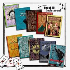 Hp Boek Covers Magic School Books Replica Uit De Films Pack Van 10 Stof Jassen Din A5 Harry Potter School Harry Potter School Supplies Harry Potter Book Covers