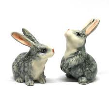 Rabbit bunny ceramic figurine set 4 handmade shelf home décor miniature vintage. Ceramic Rabbit Statue Gray Miniature Bunny Figurine Garden Decor Collectibles Ebay