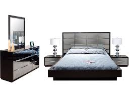 Mera Black Lacquer Bedroom Set Platform Bed Sets Platform Bed Mirrored Bedroom Furniture