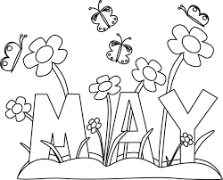 Black And White Month Of May Flowers Clip Art Black And White Month Of May Flowers Image Spring Coloring Pages Coloring Pages Free Coloring Pages