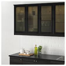 Jutis Glass Door Smoked Glass Black 18x30 Ikea Glass Kitchen Cabinets Glass Kitchen Cabinet Doors Smoked Glass