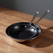 All Clad D3 Stainless Non Stick Fry Pans Crate And Barrel Fry Pan Set Pan Set All Clad