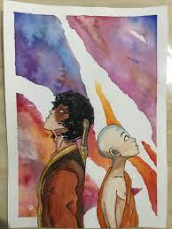 Avatar the last airbender watercolor. Painted One Of My Favourite Scenes From Avatar The Last Airbender Watercolor