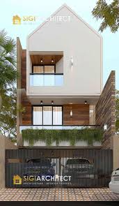 Desain rumah minimalis 2 lantai elegan dengan ornamen motif kotak. Jasa Arsitek Desain Rumah Tropis Villa Mewah Kantor Interior