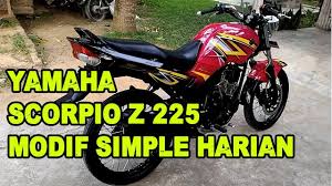 Halo masbrai… kali ini mb akan buatin modif untuk yamaha scorpio z tahun 2009 warna hitam, dan masbrai rendy darmawan ini menginginkan motornya scorpio z tahun 2009 untuk di modif kaki kaki. Modifikasi Warna Motor Scorpio Z Dengan Aloy Hitam Modifikasi Motor Terbaru 2021