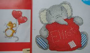 Cross stitch charts are intended for personal use only and can't be distributed any way. Elliot Elephant Cushion Mouse Buttons Birthday Card Cross Stitch Charts Patterns For Sale