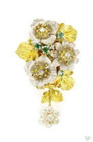 图片鉴赏 石川畅子钻石黄金铂金戒指 博宝艺术品拍卖网 artistic jewelry flower brooch ishikawa