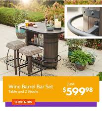 Here are some styles and color combinations that bar and counter stools that are made for the outdoors have a weatherproof finish, usually two layers or more, that coats their parts. New Looks For Your Backyard Hangout Big Lots Email Archive