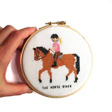 The measurements are 120 x 160 stitches. 2 X Horse Rider Cross Stitch Pattern Studio Koekoek