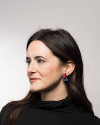 Maria Samora Oxidized Silver Lace Post Earrings with 18kt Dots