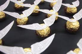 This golden snitch is made out of 1 sheet of gold foil origami paper. How To Make Ferrero Rocher Golden Snitches Party Delights Blog